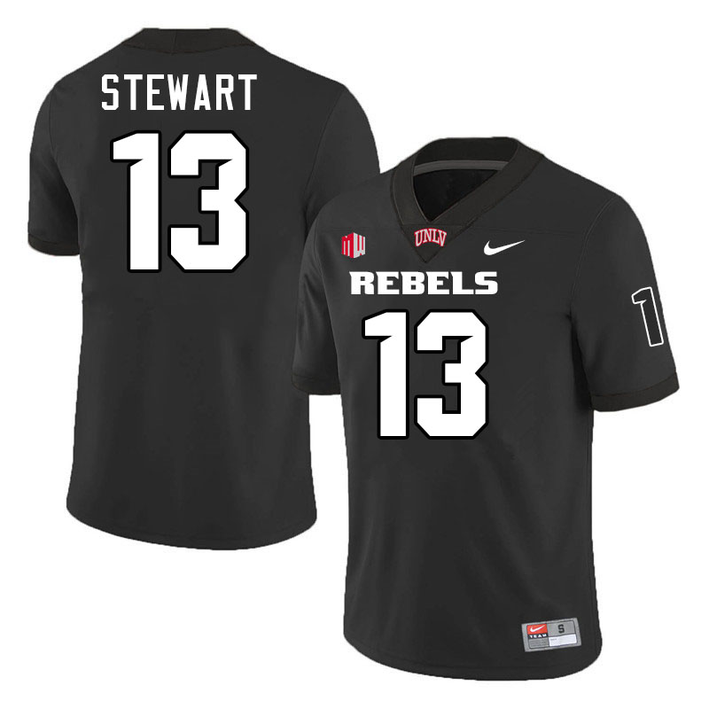 #13 Darrien Stewart UNLV Rebels College Football Jersey Stitched-Black